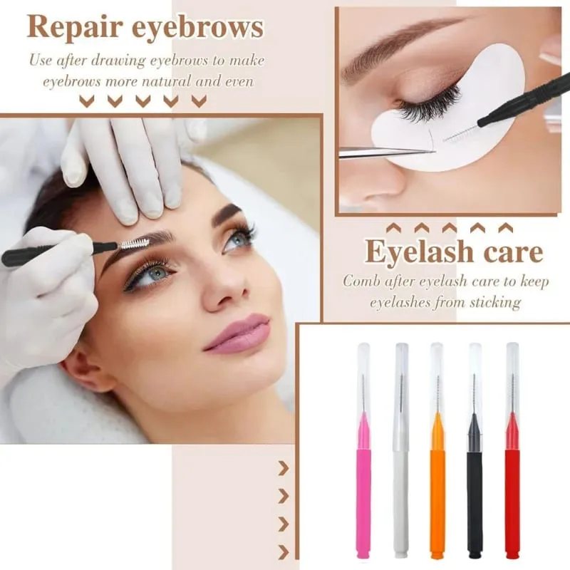5/10/50PCS Mini Brush Brush Brow Perm Brush Brow Lifting Brushes Bendable Micro Eyelash Brush Applicators Tools — image 4