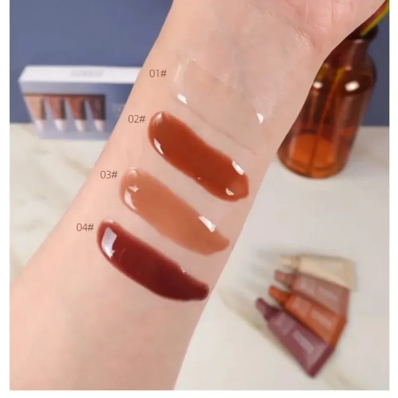 Vanília bézs ajakápoló hidratáló átlátszó ajakrúzs szett Smooth Soft Tube Mirror ajakfény ajak smink