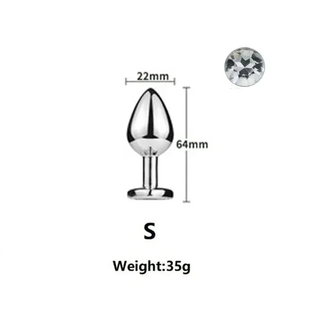 גודל קטן מתכת אנאלי חרוזים Butt Plug Mini Rainbow רוז זהב Butt Plug תכשיטי קריסטל מאמן אנאלי דילדו אוננות צעצוע מין — image 22