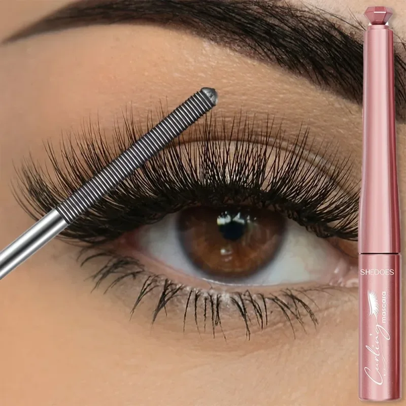 Rímel preto para volume e ondulação, longa duração e alongamento natural, secagem rápida e resistente a grumos, ideal para maquiagem diária