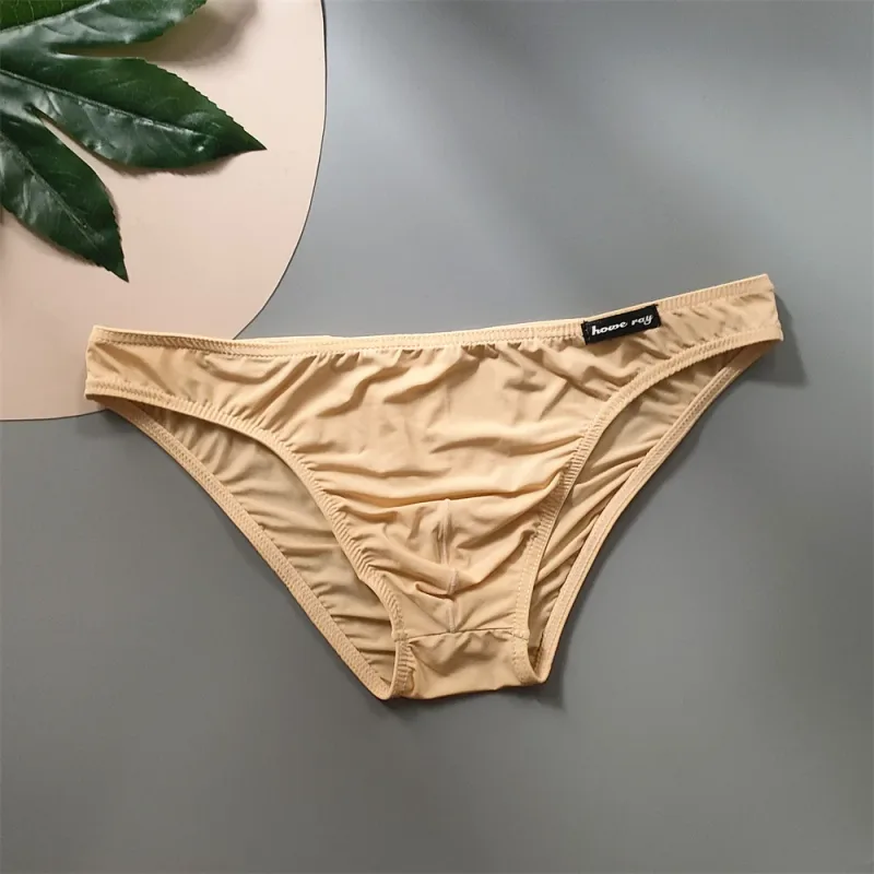 Ice Silk Underwear Men Pouch Underwear Male Elastic Belt Panties Sexy Plus Size Bikini Slips Hombre Seamless Lingerie