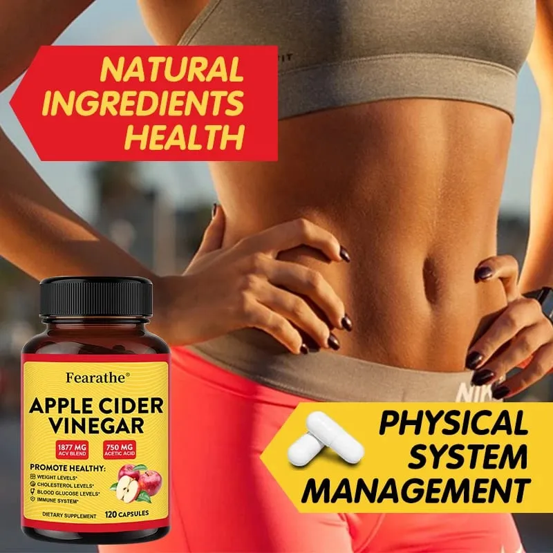 Apple Cider Vinegar Capsules with Zinc & Vitamin D3 Support Metabolic Immune Digestive Gut Wellness & Daily Body Management