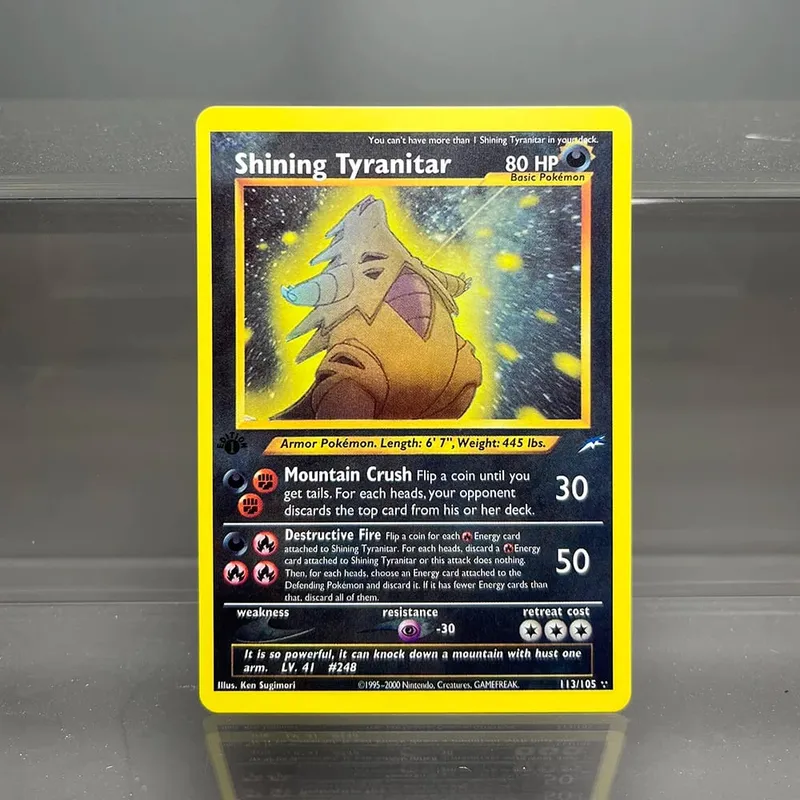 Neo Destiny Charizard PTCG Single Collection Card 1st Edition 1996 Tyranitar Gengar Card PKM Proxy Cards Toys Gifts — image 2