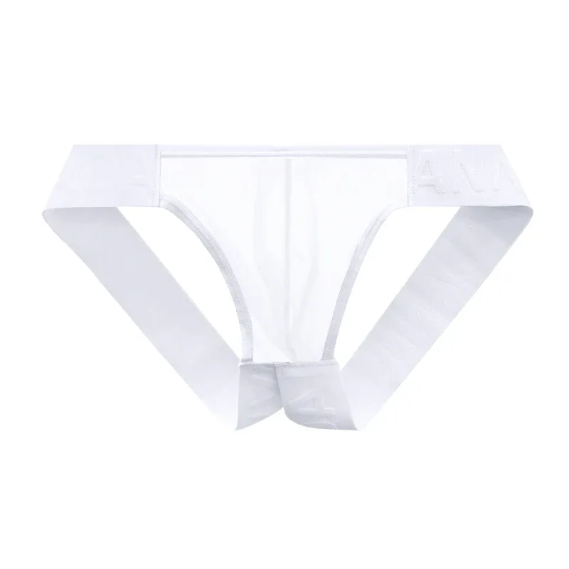 Trendy Men's Thong Comfortable Passionate Fitness Underwear Show Buttocks Personality Transparent Men Summer Triangle Brief — image 20