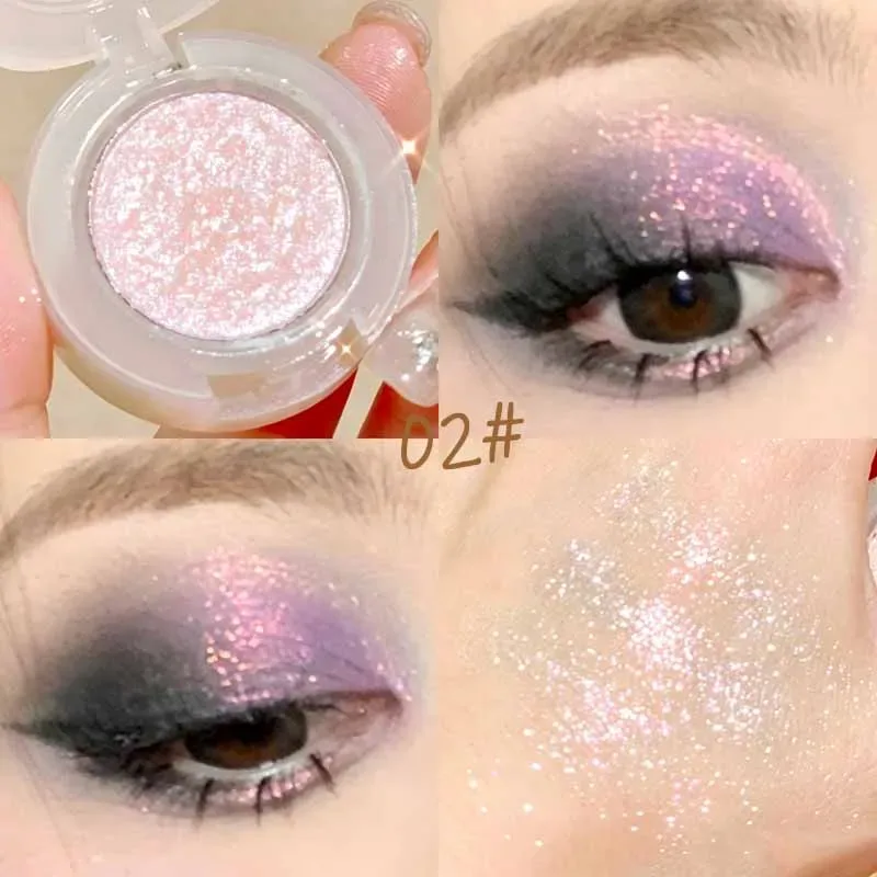 1 τμχ Μονόχρωμη High Gloss αδιάβροχη σκιά ματιών Peachy Pink μακράς διαρκείας μεταξένιο εύκολο στο χρώμα Diamond Shiny Eye Shadow Cosmetic