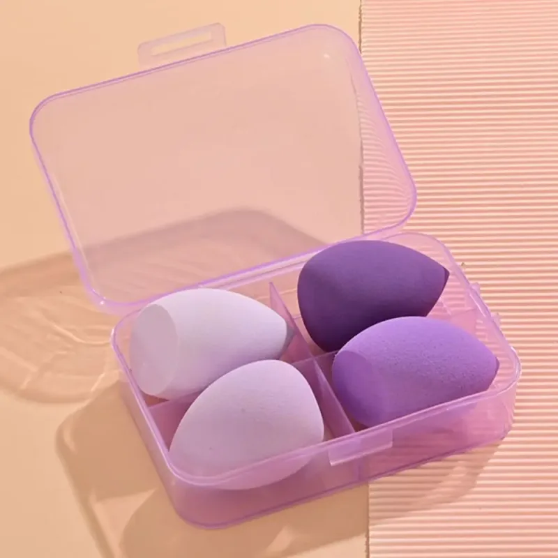 4 pçs beleza pro fundação cosméticos puff conjunto seco molhado utilizável ferramenta de maquiagem pincéis mágicos com caixa esponja pó maquiagem — image 12