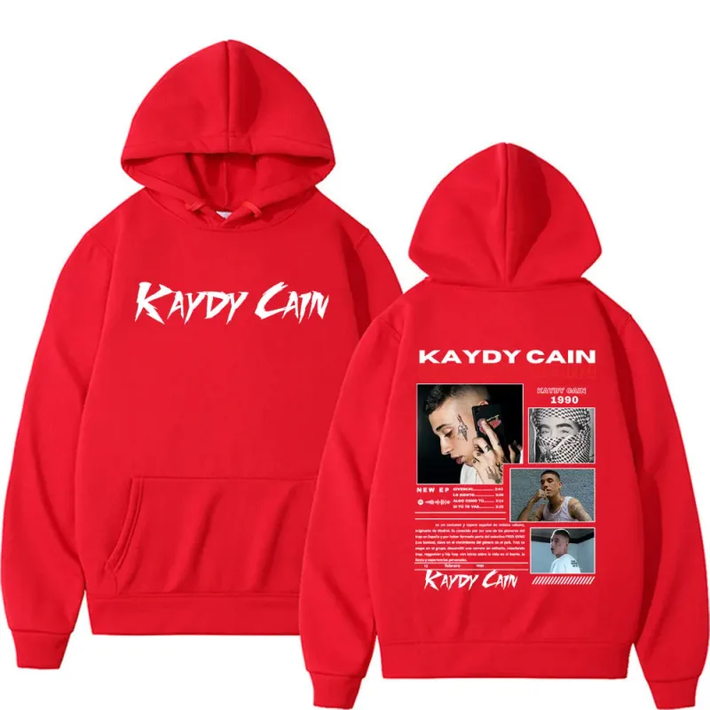 Rapper Kaydy Cain Album 2026 Graphic Hoodies Men Women Fashion Vintage High Street Oversized Loose Bodywarmer Hooded Sweatshirts