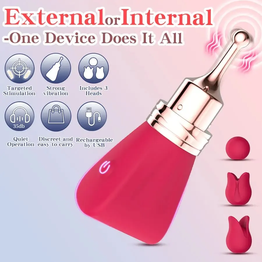 Women's Adult Toy Massager Clitoral G-Spot Nipple Stimulator High-Frequency Mini Bullet Vibrator 3 Silicone Massage Heads — image 6