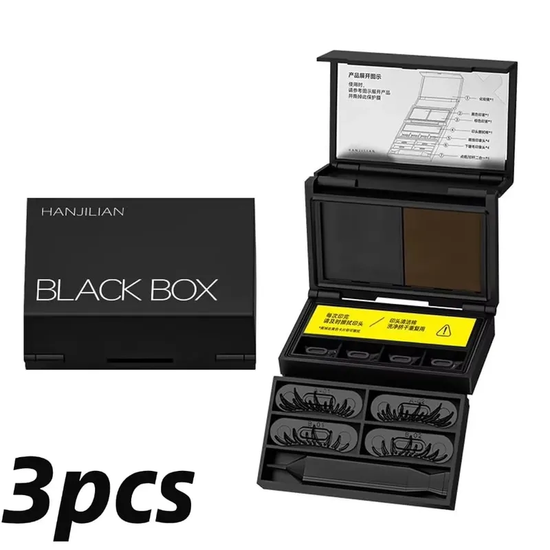 Κιτ eyeliner 3 σε 1 Lower Eyelash Stamp Αδιάβροχο κιβώτιο γρήγορης εφαρμογής Φορητό σετ εργαλείων μακιγιάζ ματιών — image 9