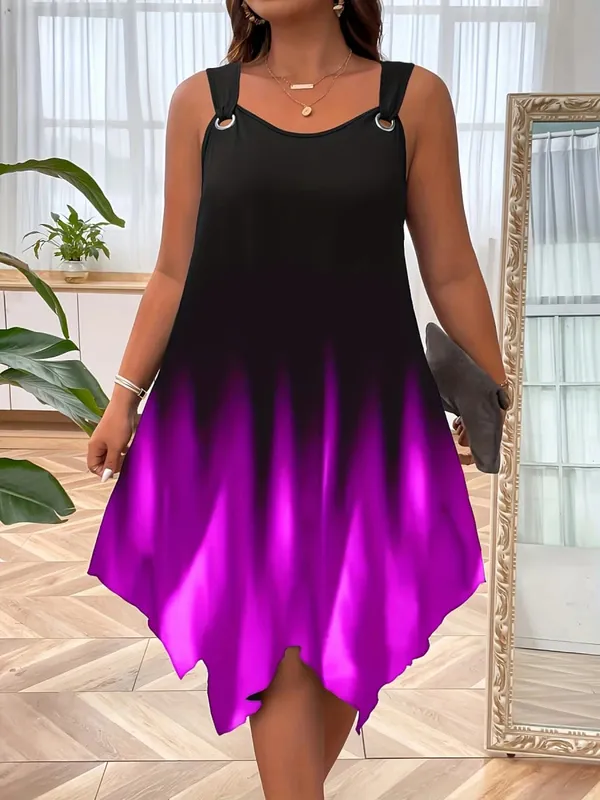 Chic Plus Size Γυναικείο Sundress με κομψό σχέδιο με λουράκι για αβίαστη καλοκαιρινή κομψότητα