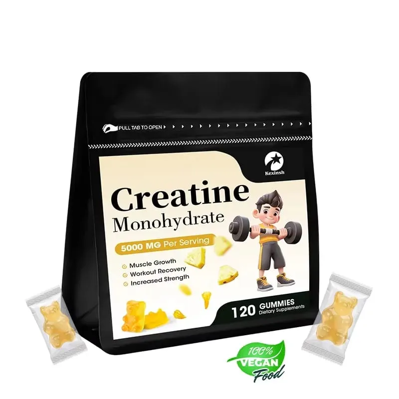 Kexinsh Creatine Gummies Creatine Monohydrate 5000mg Energy Booster Enhance Strength Energy Endurance Improve Endurance