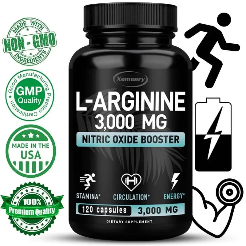 Κάψουλες L-Arginine 3000mg - Ενισχυτικά μονοξειδίου του αζώτου - Βελτίωση της απόδοσης της ενεργειακής αντοχής Δόμηση μυϊκής μάζας — image 2