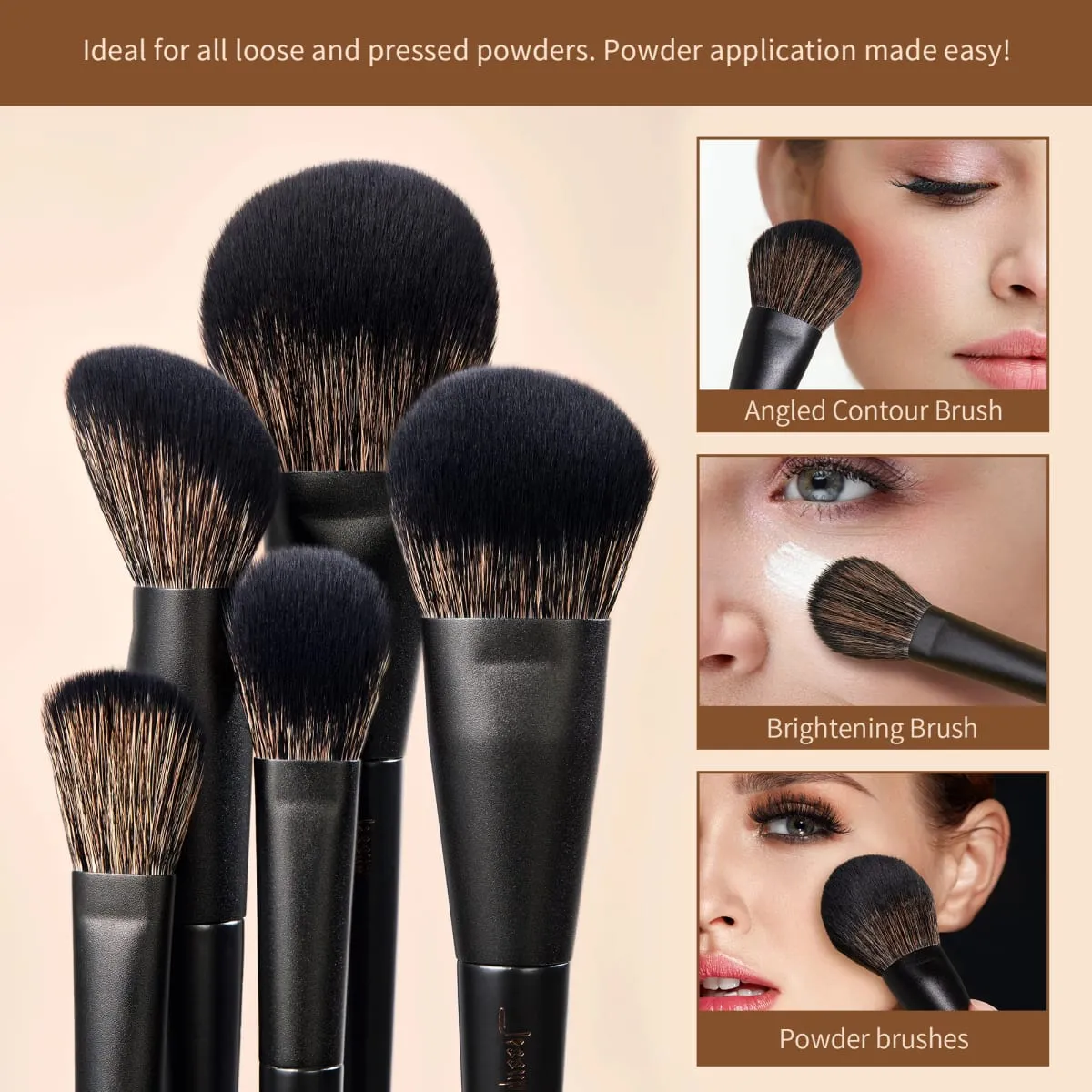 Jessup Σετ Πινέλων Μακιγιάζ 10-14pcs Πινέλο Μακιγιάζ Contour Foundation Πούδρα Σκιάς Ματιών Highlight Blending Concealer Liner T336 — image 3