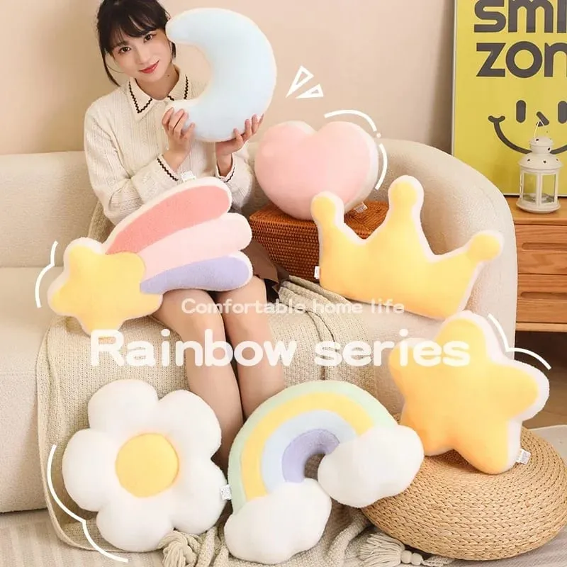 Rainbow Wish Star Moon βελούδινο μαξιλάρι Πολύχρωμο Crown Cloud Μαλακό παιχνίδι Μαξιλάρι Μαξιλάρι Καναπές Διακόσμηση σπιτιού Μαξιλάρια ριχτάρι — image 3