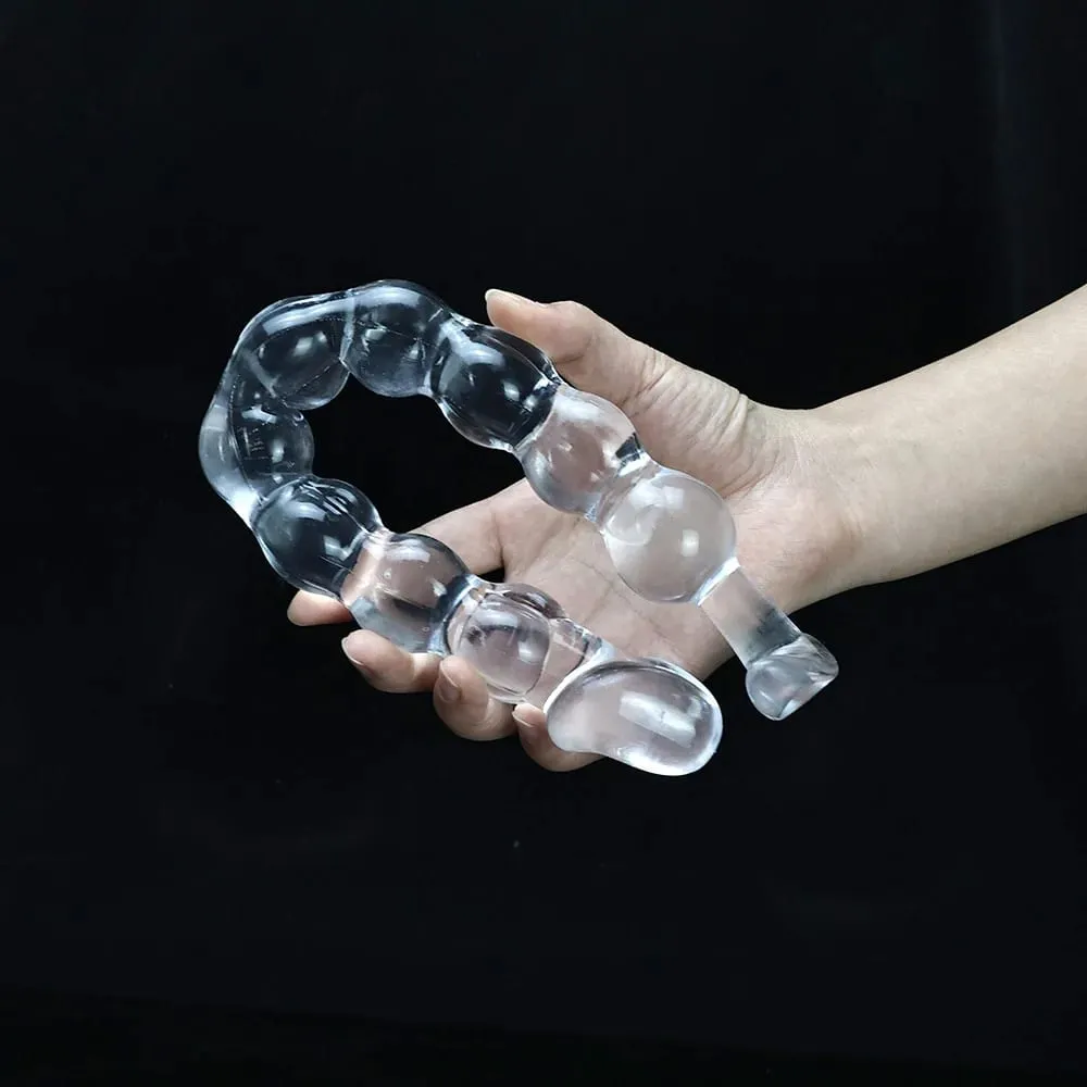 40cm Glass Dildo Artificial Penis Dick Crystal Anal Bead Butt Plug Prostate Massage Masturbate Sex Toy For Adult Women