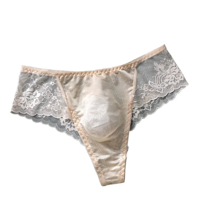 Men Briefs Ultra-Thin Lace Underwear Sheer Lmesh High Elastic Semi-Transparent Breathable Low-Rise Panties Sissy Lingerie — image 7