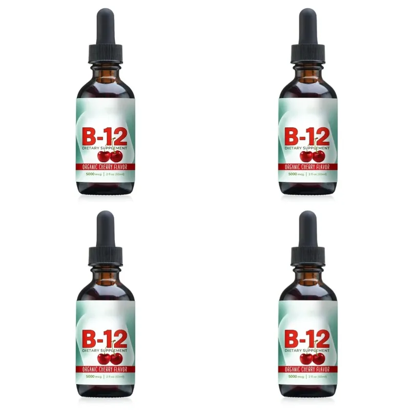 Βιταμίνη B12 Methylcobalamin Liquid Drops 5000 mcg Cherry Flavor 2 Fl Oz 60 Servings Συμπλήρωμα Vegan χωρίς ζάχαρη καθημερινά — image 10