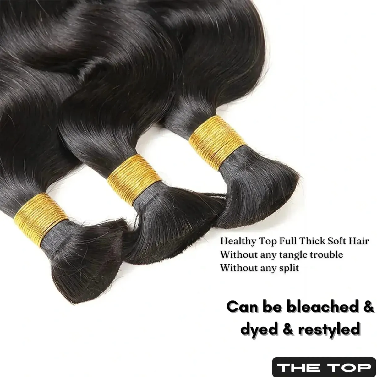 Μαλλιά Body Wave Bulk For Braiding 50G 100% μη επεξεργασμένα Extension μαλλιών No Weft Hair Bulk For Braids Δέσμες ωμών μαλλιών για γυναίκες — image 2