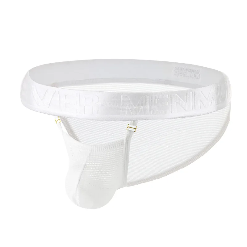 Mesh Underwear Men Sexy Briefs Buckle Bulge Pouch See‑Through Underpants Male Sheer Lingerie Panties