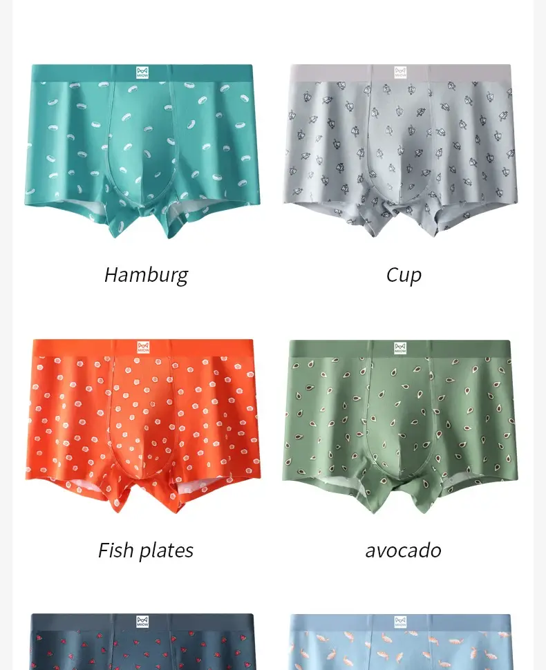 MiiOW Autumn Winter Cotton Men's Underwear Set Antibacterial Crotch Mens Underpants Funny Printed Breathable Man Boxers Briefs — image 11
