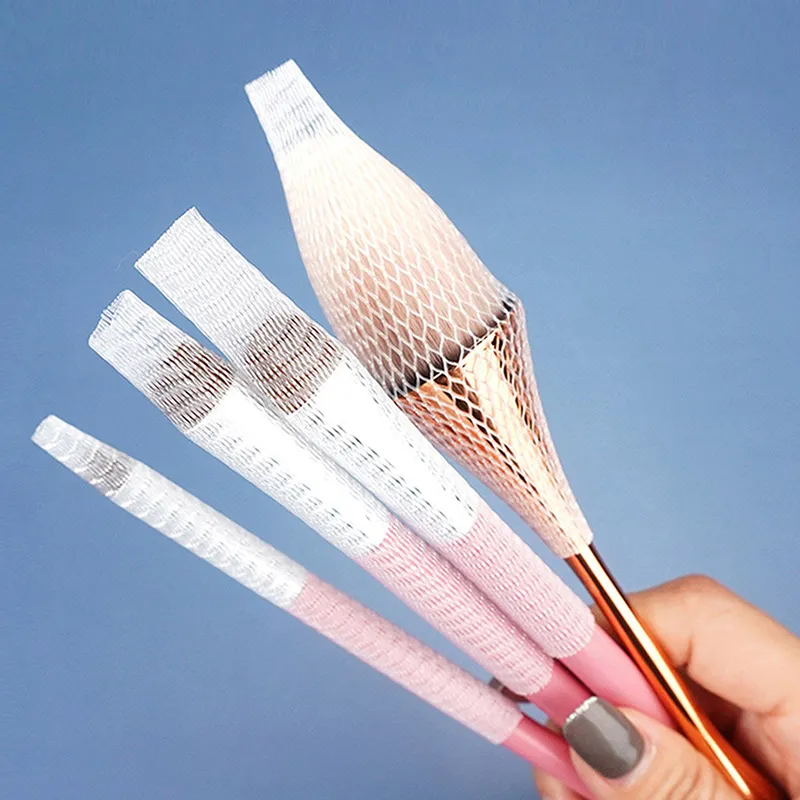 【M】20Pcs Διχτυωτό Εύκαμπτο Δίχτυ Προστατευτικά Κάλυμμα Θήκη Beauty White Cosmetic Make Up Brushes Guards Βολικό εργαλείο — image 4