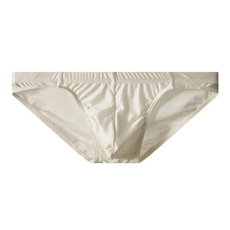 Comfortable Low Waist Men Thin Panties Male Lingerie Simple Men's Underwear Underpants Satin Silk Briefs Gifts