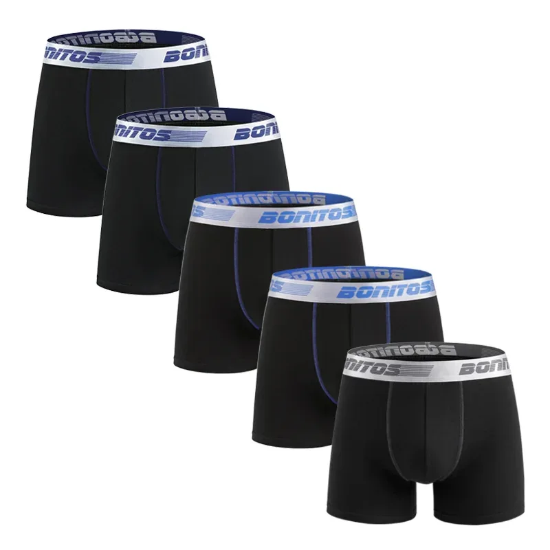 5pcs Men's Underpants Cotton Boxer Briefs Classic Men Panties BONITOS Letter Elastic Waistband Boxers Underwear For Man Shorts — image 9