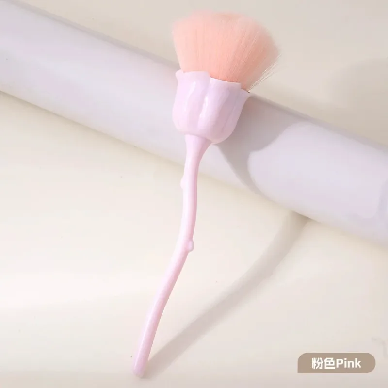 Pincel de maquiagem em formato de flor de rosa, redondo, pó solto, manicure, polimento de unhas, remoção de poeira, ferramentas de maquiagem de beleza