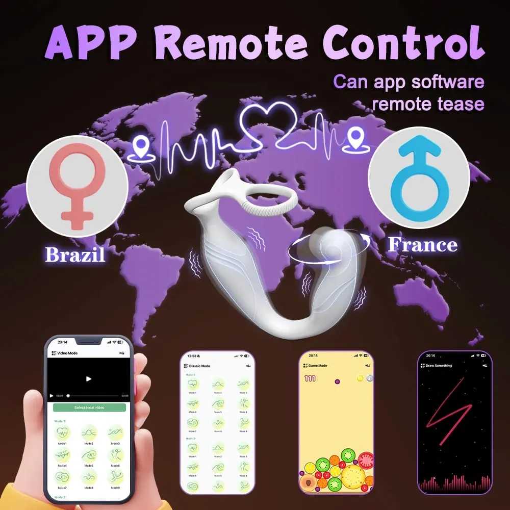 Δαχτυλίδι πέους Cock Rings App Control Vibrator για άνδρες Μασάζ προστάτη Διπλό πρωκτικό δονούμενο πισινό Παιχνίδι πρωκτικού σεξ για άνδρες — image 6