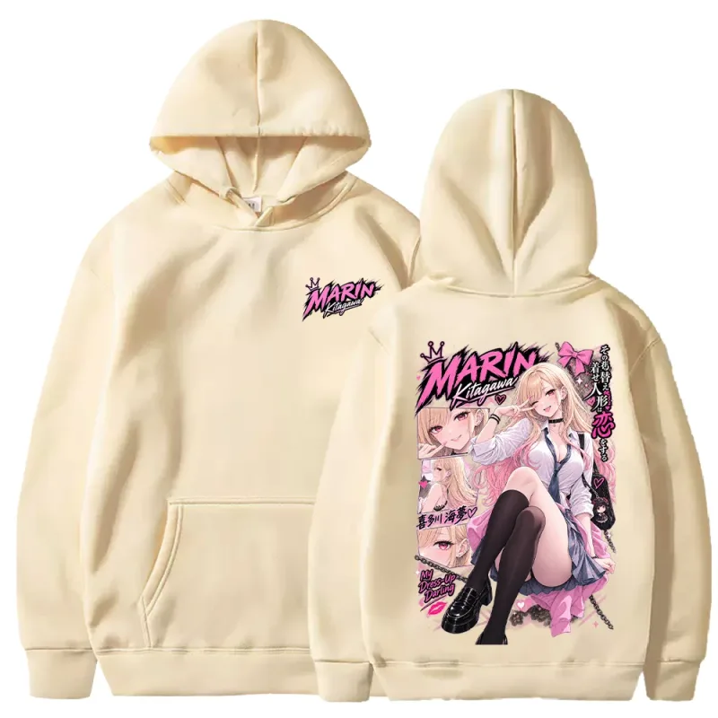 Trendy Anime Marin My‑Dress‑Up Darling Hoodies Harajuku Streetwear Langarm Casual Fleece Mit Kapuze Pullover Männer Frauen Kleidung