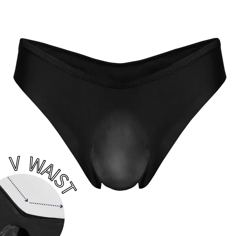 1pc Men's Sexy V Waist Briefs - Ice Cold Fabric Breathable Sweat-Wicking Soft Ice Silk Skin-Friendly Casual Daily Men Underwear