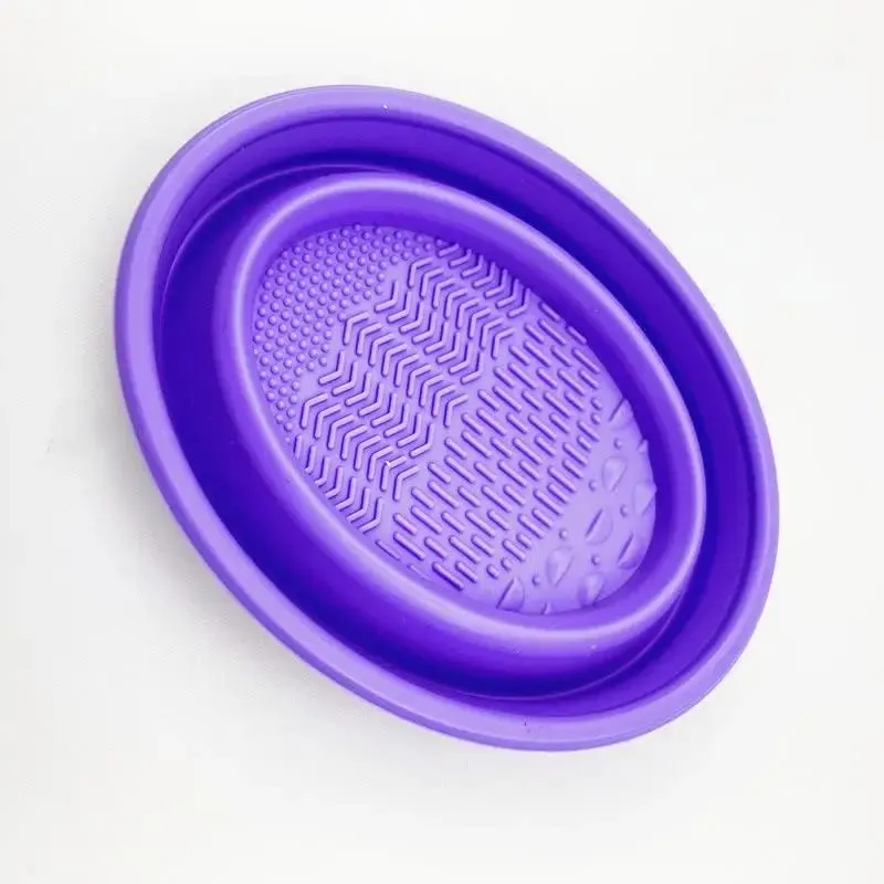 Πτυσσόμενη πούδρα Puff Cleaning Bowl Βούρτσες για σκιές ματιών Wash Clean Mat Εργαλεία ομορφιάς Scrubber Box Καθαριστικό πινέλου μακιγιάζ σιλικόνης