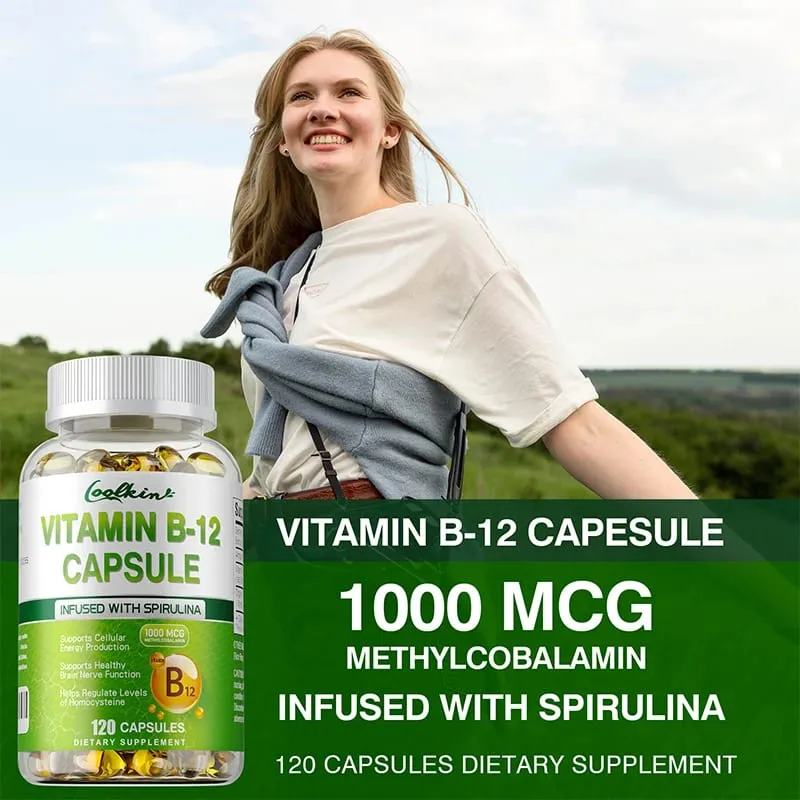 Vitamin B12 Capsules - Methylcobalamin Supplement for Mind Energy Brain Mood Heart Support