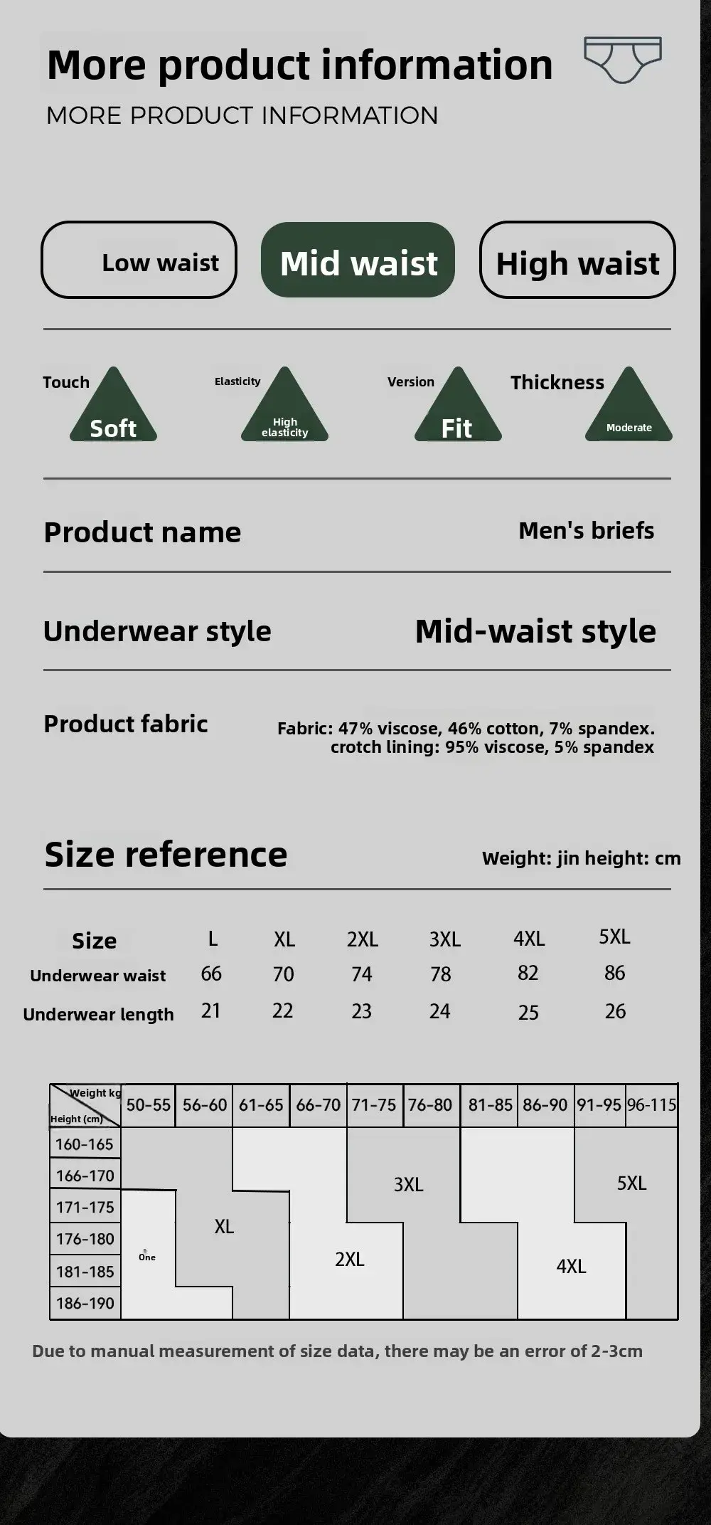 3pcs Sexy Men Waffle Cotton Briefs with Raised Bag Support Pouch With Hole U Spacious Separate Crotch Breathable Anti-sweat 3256812343913911 — image 14