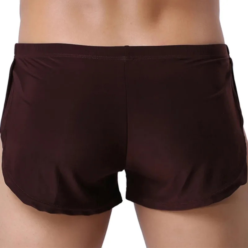 Homme culottes sous-vêtements boxeurs respirant hommes Boxer pyjamas côté fendu caleçon Cueca Homem Shorts vêtements de nuit — image 5