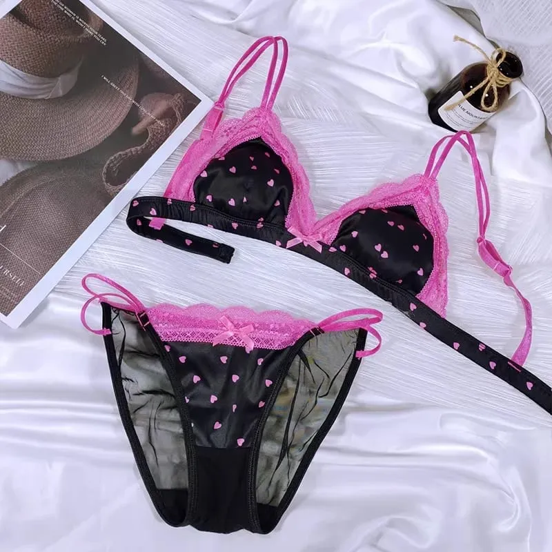 Klasszikus francia bralette aládrót nélkül elegáns csipke kis kupa fehérnemű divatos lány 3 részes melltartó szett puha formájú kupával — image 5
