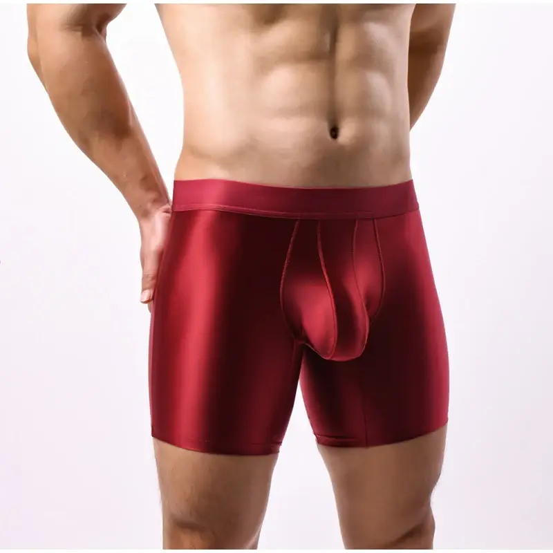 M-xxl Mens Underwear Boxers Solid U Pouch Panties For Man Extended Leg Boxer Shorts Homme Middle Waist Sports Underpants Male