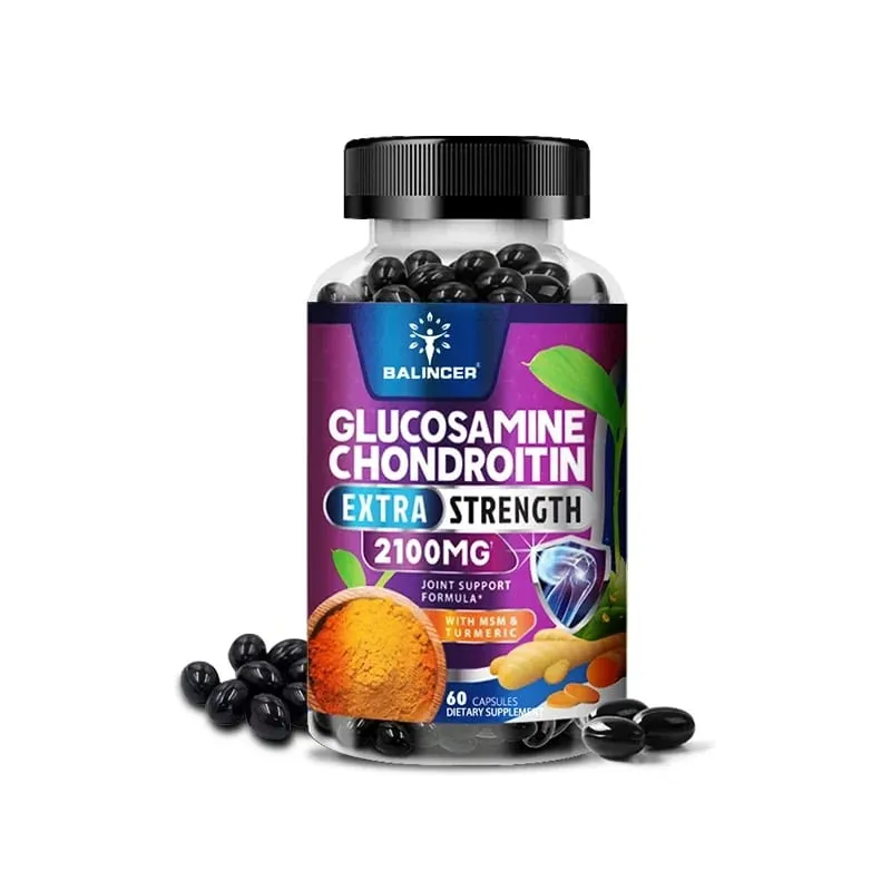 Glucosamine Chondroitin Capsules with Turmeric Root for Support Stress Relief Bone Joint & Immune Health Dietary Supplement — image 10