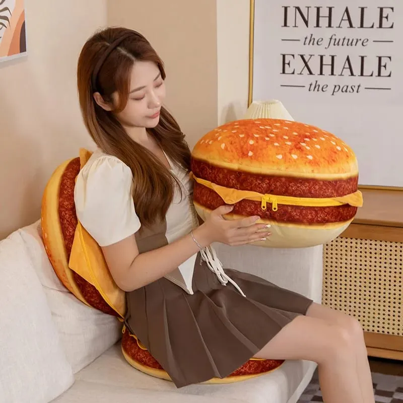 Νέο Creative Burger Λούτρινο Παιχνίδι Μαλακό Μαξιλάρι Μαξιλάρι Μαξιλάρι Χάμπουργκερ Καρέκλα Μαξιλάρι για αγόρια κορίτσια Παιδιά Δώρο γενεθλίων