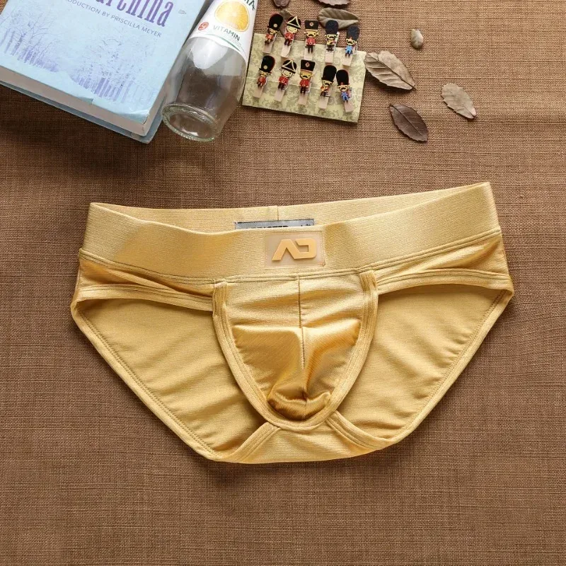 2025Simple, solid color, fashionable, men's low-rise nylon brushed bright briefs AD3-M257 — image 4