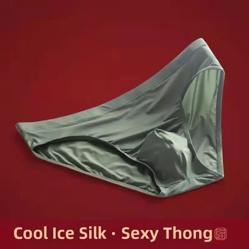 Men's Ice Silk Breathable Briefs Skin Friendly Lingerie Transparent Triangle Pants Mens Sexy Underwear Stretch Male Sexy Panties — image 6
