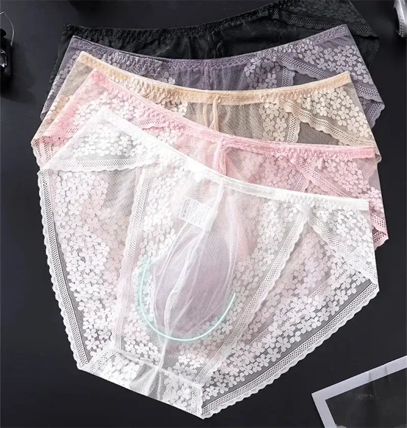Lace Men's Underwear Ice Silk Calzoncillos Hombre 3D Convex Bag Adults 18 Plus Size Sexy Lingeries for Man Tangas Japonesa New 3256812281031515 — image 1