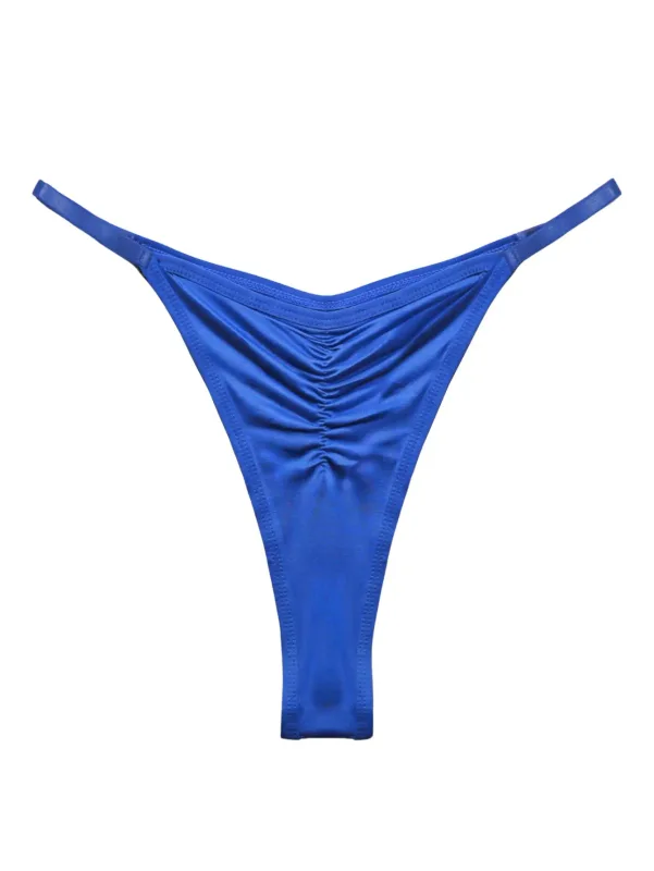 1pc Men's High Slit Ruched Thong - Ice Silky Smooth Semi Sheer, Ultra Sexy Breathable No-Stick Soft Casual Men Underwear — image 3