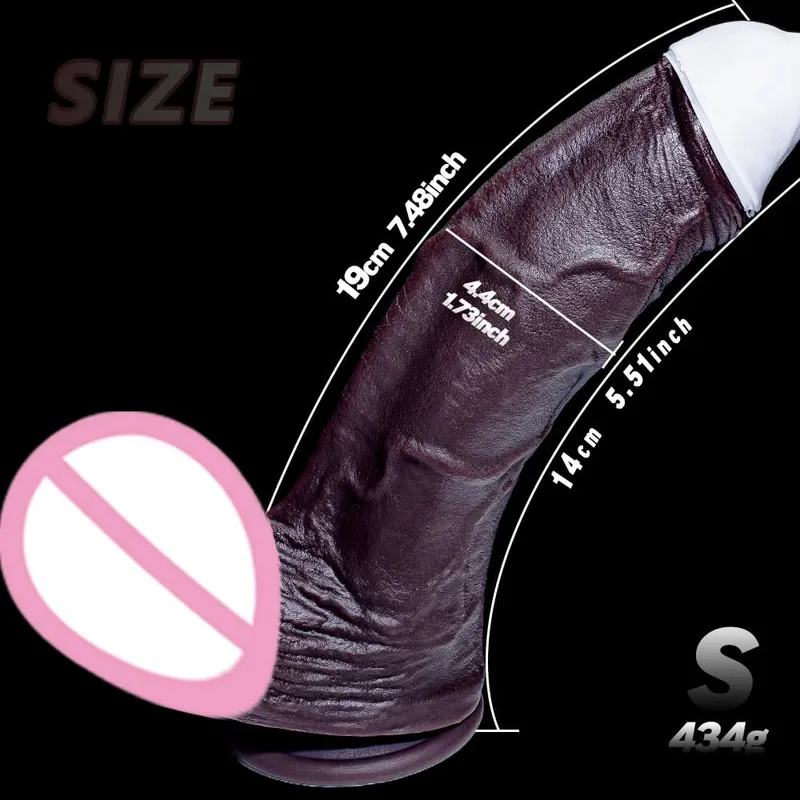 Νέο ρεαλιστικό μαλακό διπλό σιλικόνης Big Dildo κολπικό αυνανισμό βεντούζα πορνό Dick γυναίκα πρωκτικό σεξ παιχνίδι 2χρωμων πέους 6 μεγεθών — image 9