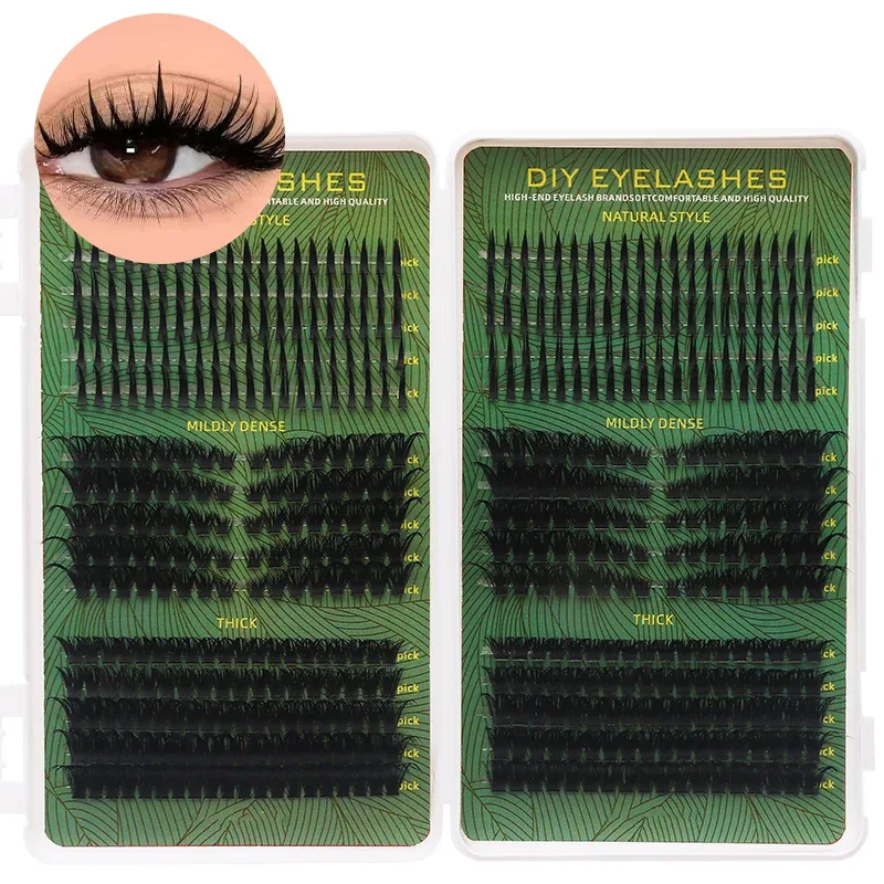 DIY Manga Spiky Cluster Lash Extensions Natural Mega Volume Individual Pre-cut Segmented Vlash for At-home Eye Makeup