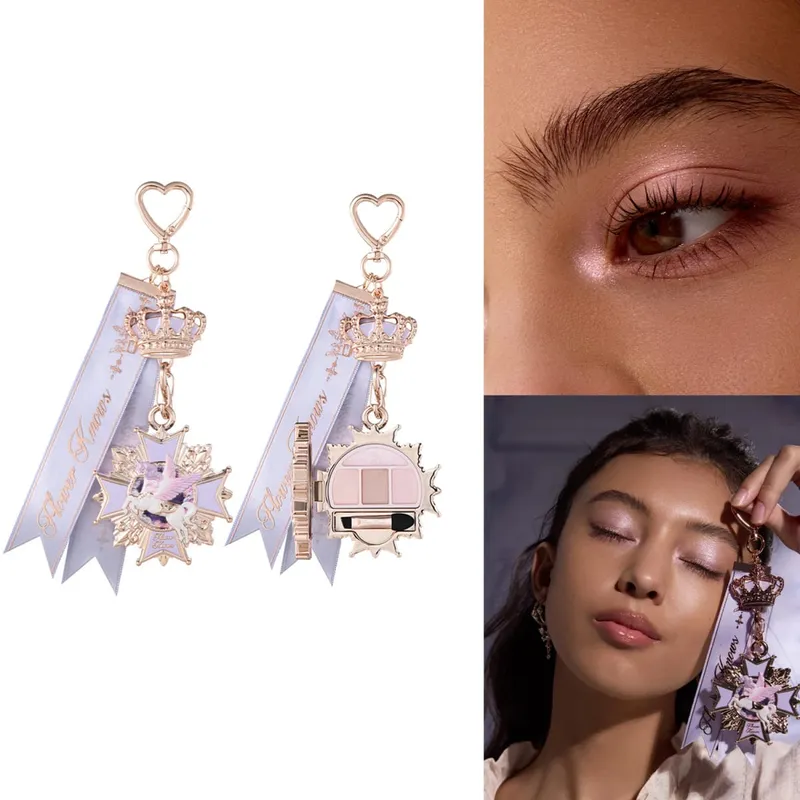 Flower Knows Knight Unicorn Eyeshadow Palette Charm Mini Makeup Accessory Fantasy Unicorn Design Cosmetic Bag Decoration