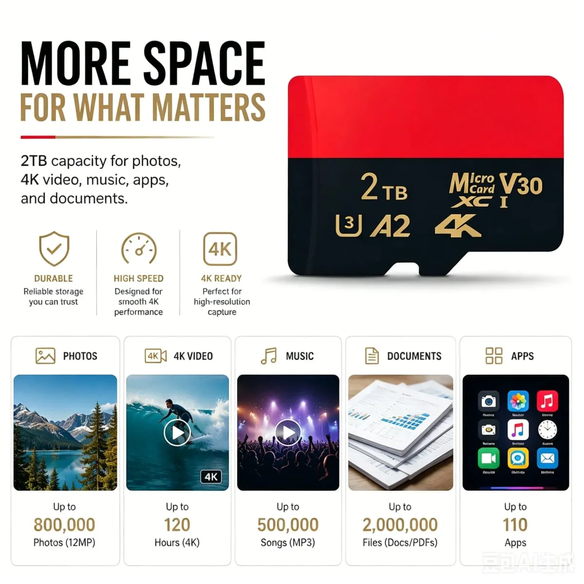 כרטיס מיקרו TF מהיר 128GB Class10 כרטיס פלאש 256GB כרטיס זיכרון 512GB לטאבלט לסמארטפון