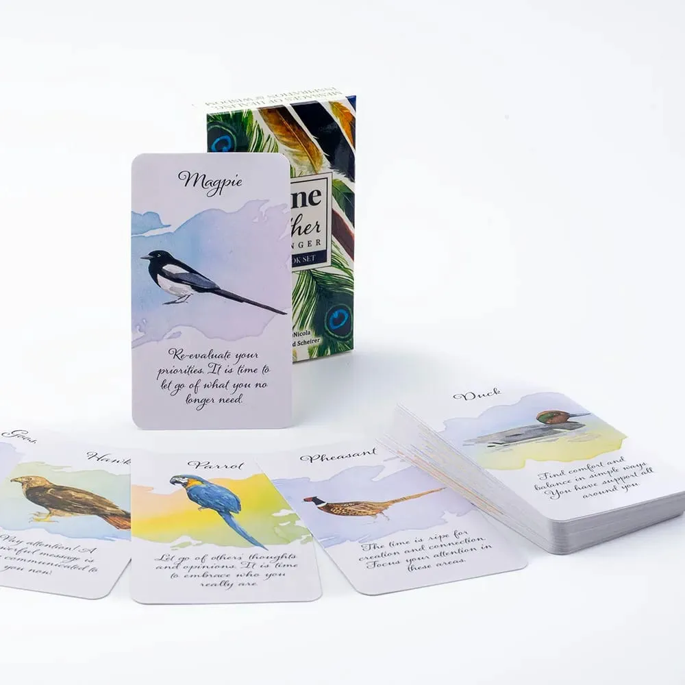 Divine Feather Messenger 44 Oracle Cards English Visions Divination Edition 10,3x6cm Τράπουλο με PDF Βιβλίο οδηγού για επιτραπέζια παιχνίδια και — image 3