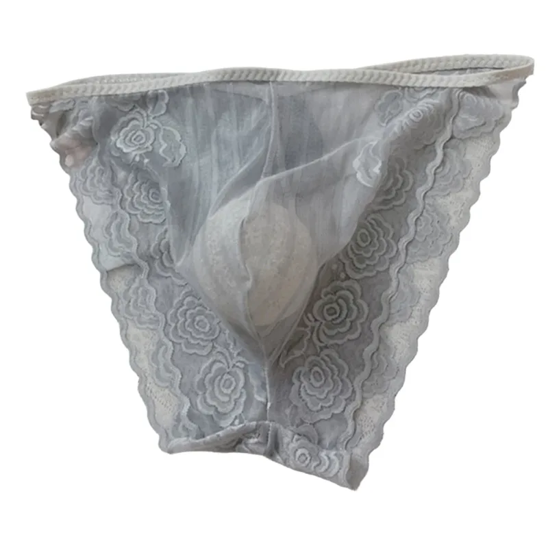 Men Seamless Lace Extreme Men's Panties Mesh Sheer Very Hot Lingerie Gay Sissy Bulge Pouch Bikini Briefs Underwear Underpants — image 1