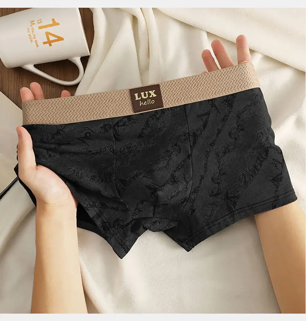 3PCS/Pack 100% Cotton Luxury Print Boxers Hombre 3D Mesh Breathable Antibacterial Pouch Underwear Comfortable Soft Men's Panties — image 8